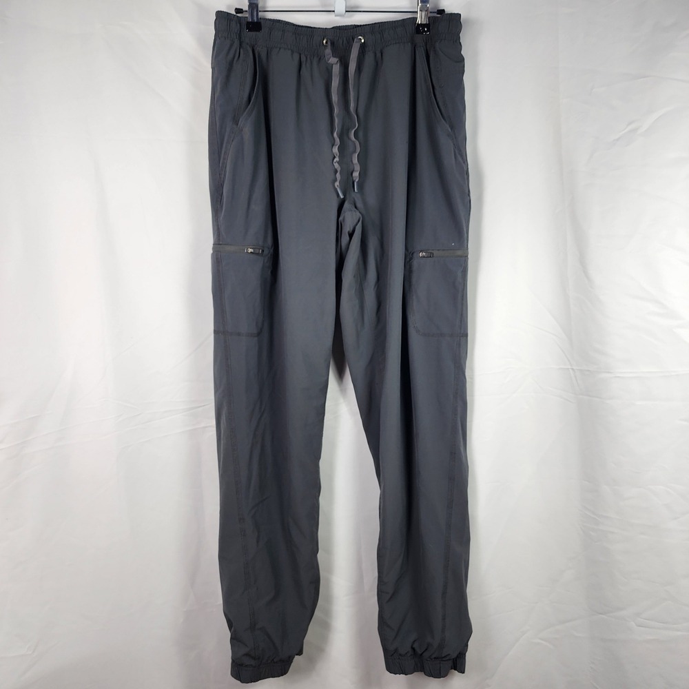 Eddie Bauer Womens Flexion Fleece‎ Lined Jogger Pants Gray Size 12 Cargo Utility
